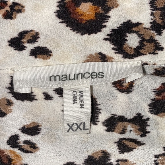 Maurices 2X Top Gauzy Leopard Print - Picture 5 of 8